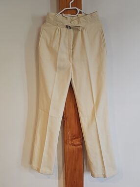 Vintage Cream Dress Pants - Pleated Front